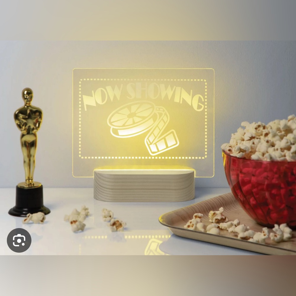 NOW SHOWING Movie laser-etched acrylic light by Merkury Innovations